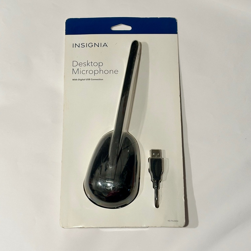 Insignia Desktop Microphone NS-PAUM50 Digital USB Wired Black PC Mac New